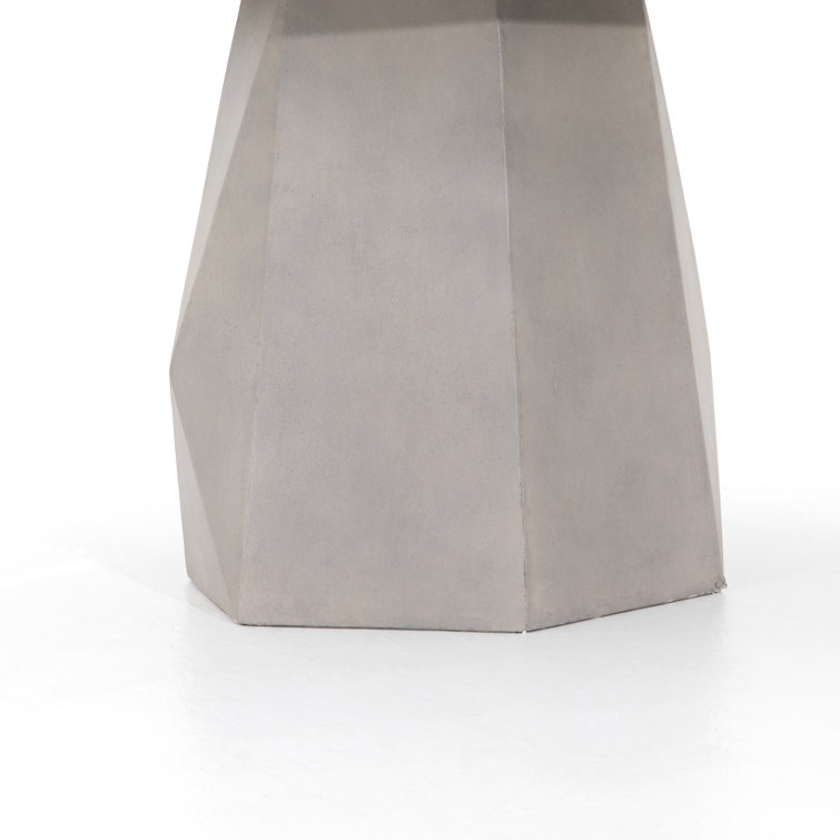 Contemporary 60'' Grey Concrete Faceted Round Dining Table