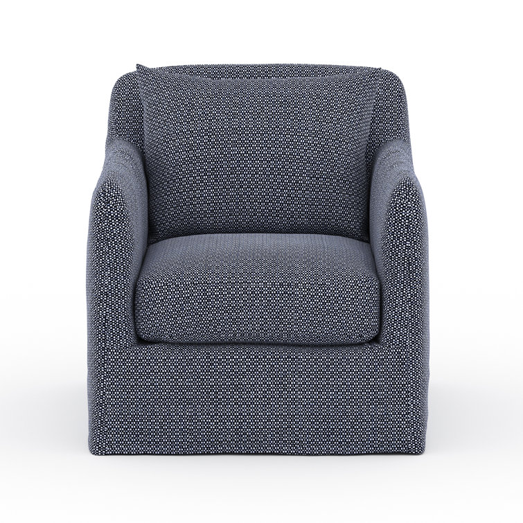 Blue Swivel Dining Chair with Cushions
