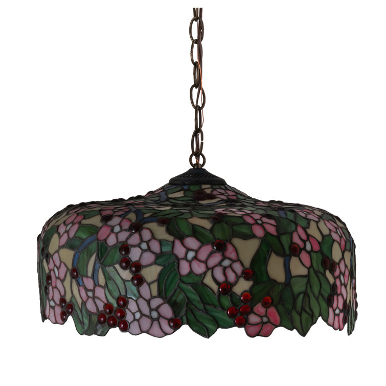 20"W Tiffany Cherry Blossom 3-Light Bronze Pendant