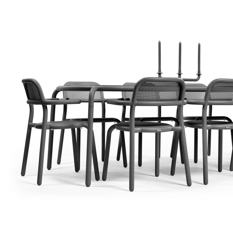 Toní Anthracite Powder-Coated Aluminum Outdoor Dining Table