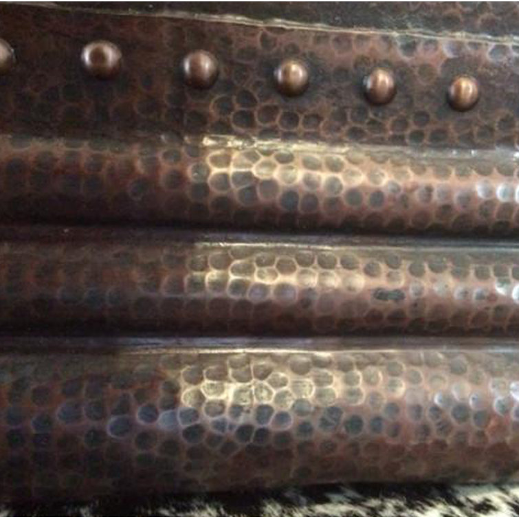 60'' Antique Hammered Copper Freestanding Soaking Bathtub