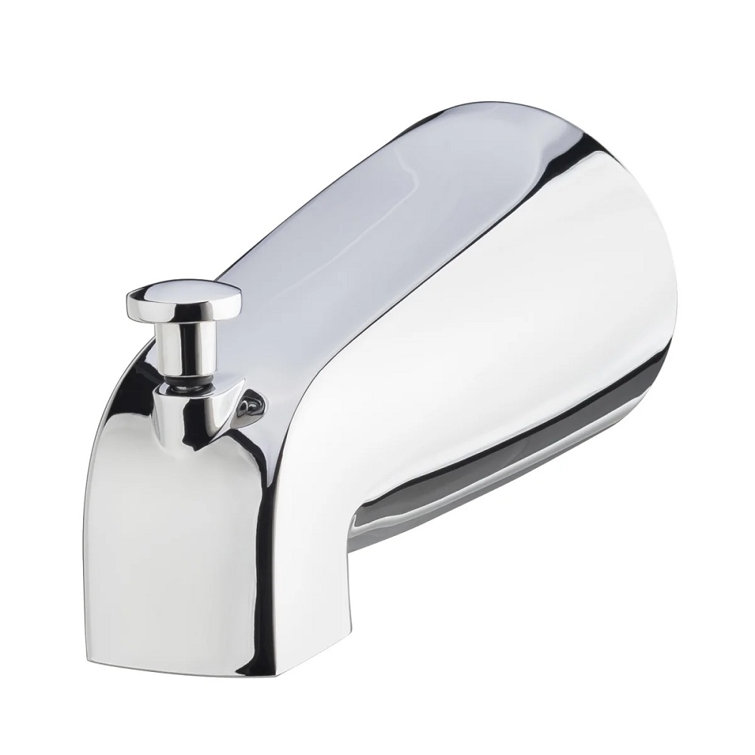 Polished Chrome Wall Mounted Tub Spout with Diverter
