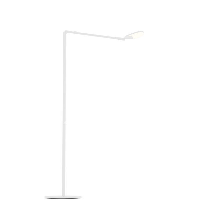 Matte White Adjustable LED Swing Arm Floor Lamp with USB