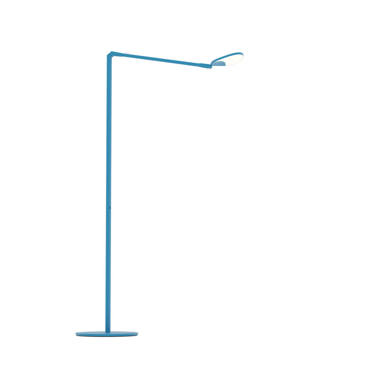 Matte Pacific Blue Adjustable LED Swing Arm Floor Lamp