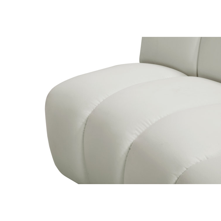 Infinity Cream Velvet 8-Piece Tufted Sectional Sofa