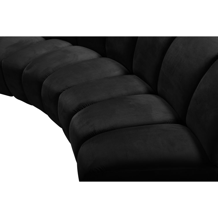 Infinity Black Velvet Twelve-Piece Modular Sectional Sofa