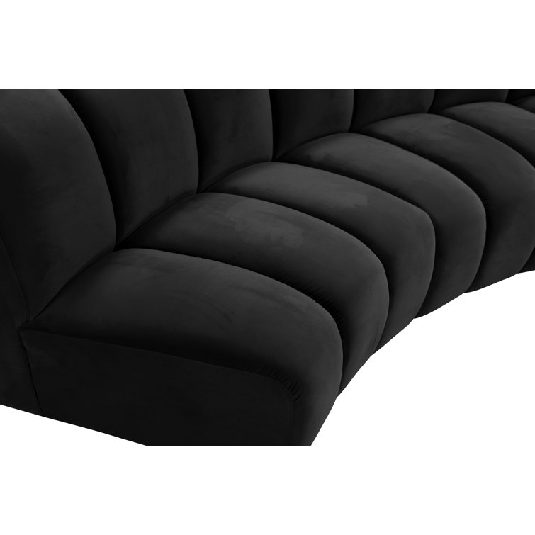 Infinity Black Velvet Twelve-Piece Modular Sectional Sofa