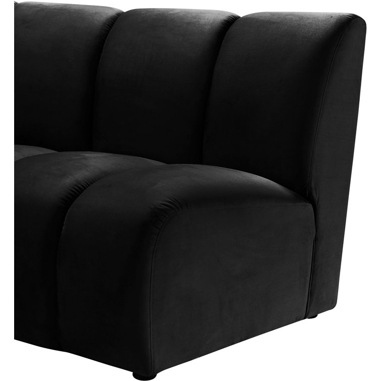 Infinity Black Velvet Twelve-Piece Modular Sectional Sofa