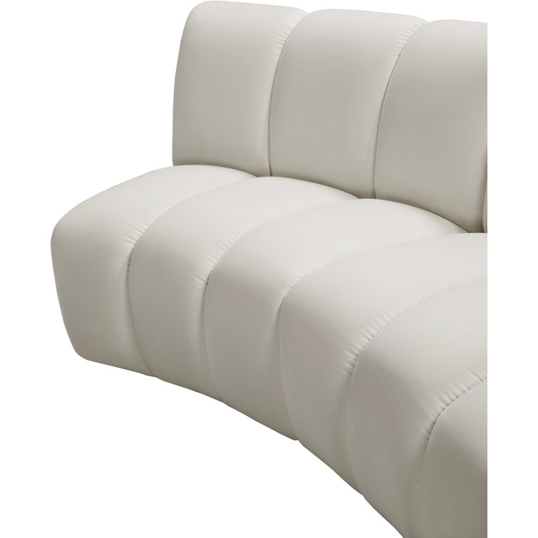 Infinity Cream Velvet 8-Piece Tufted Sectional Sofa