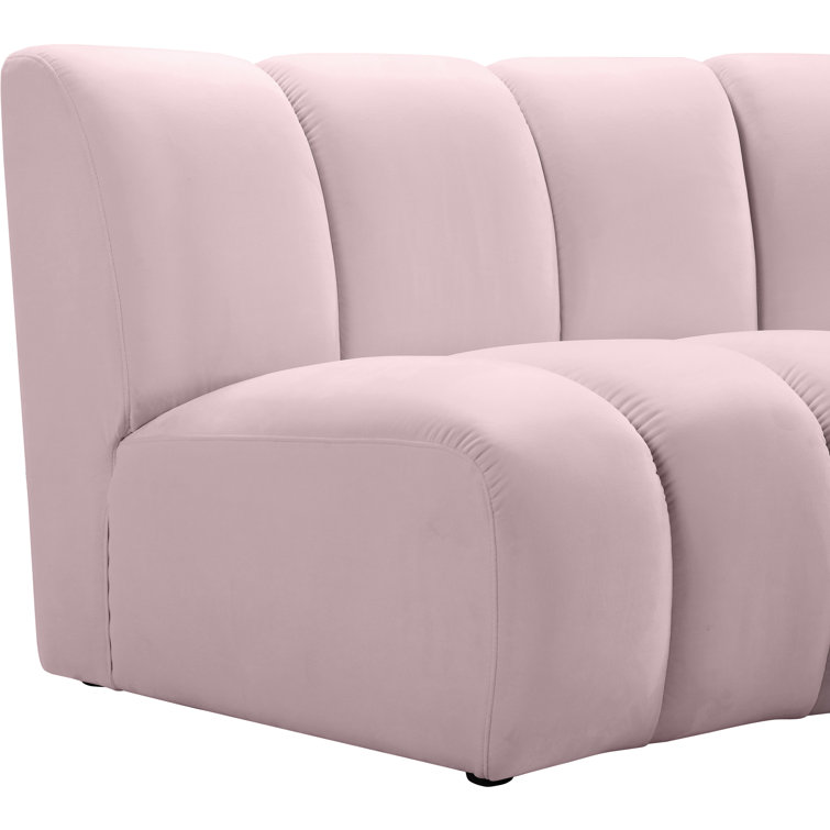 Elegant Infinity Pink Velvet 10-Piece Modular Sectional