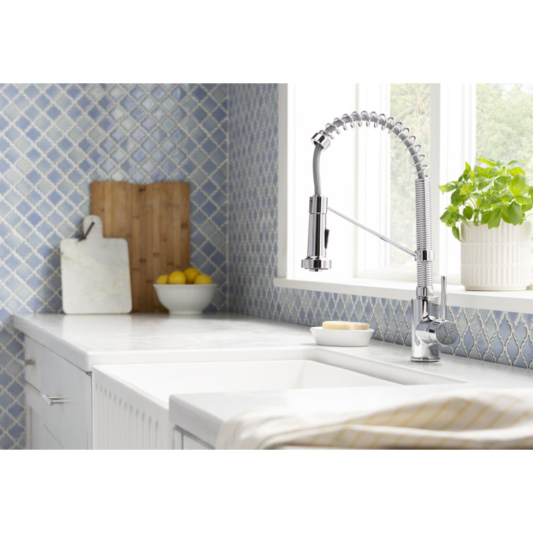 Chrome Commercial Style Pull-Down Kitchen Faucet with Drinking Water Dispenser