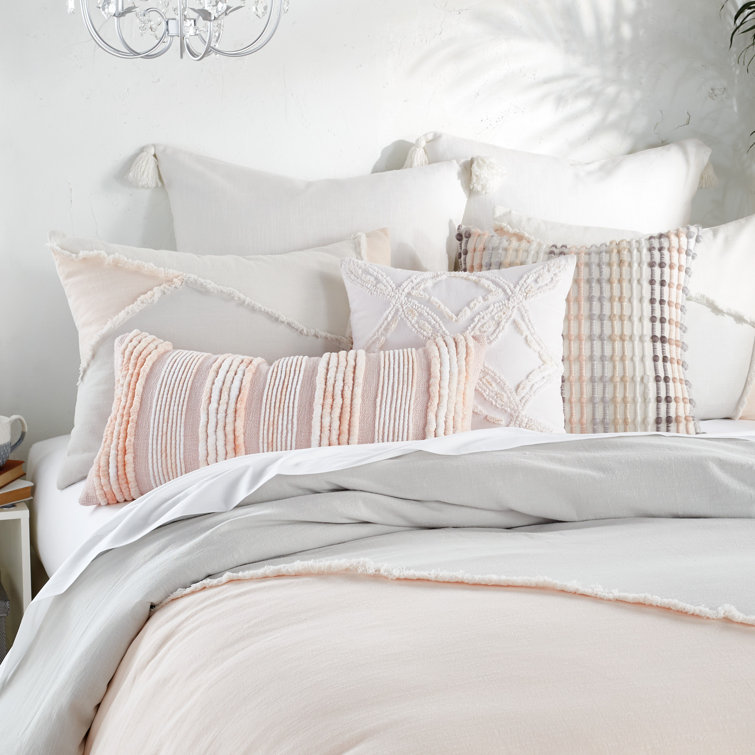 Blush and White Cotton King Comforter Set