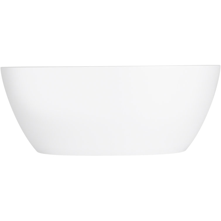 White Oval Freestanding Acrylic Soaking Bathtub