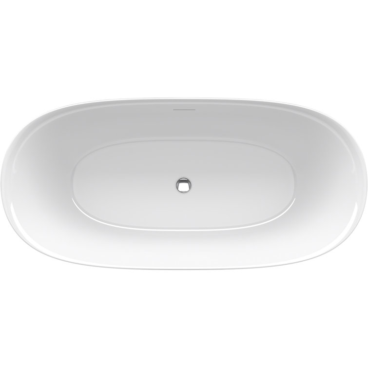 Unwind 67" White Acrylic Freestanding Soaking Bathtub