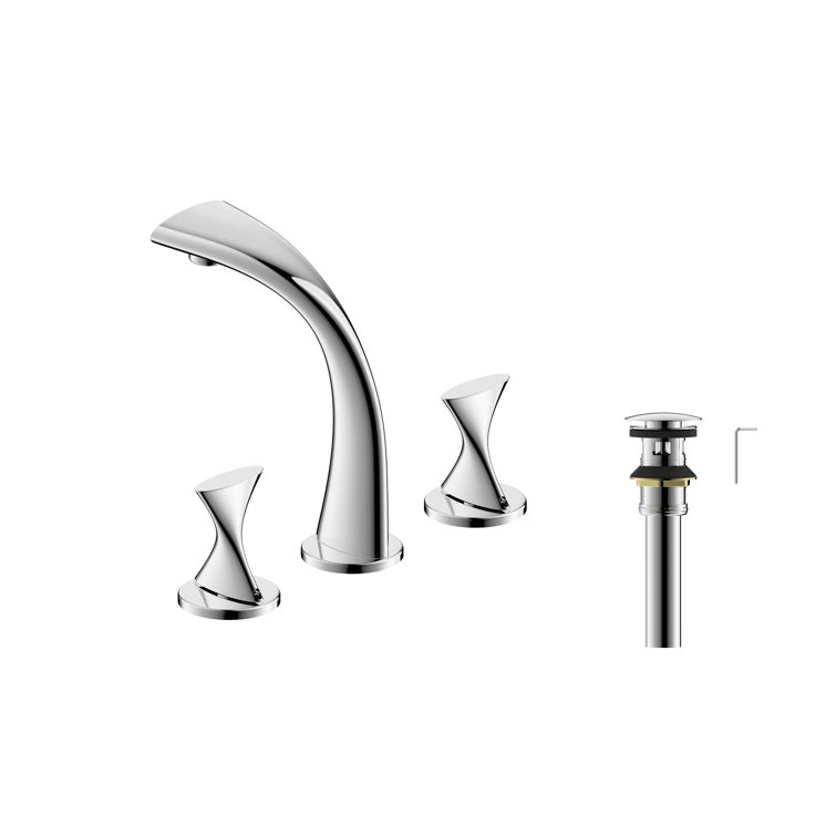 Polished Chrome 2-Handle Widespread Bathroom Faucet