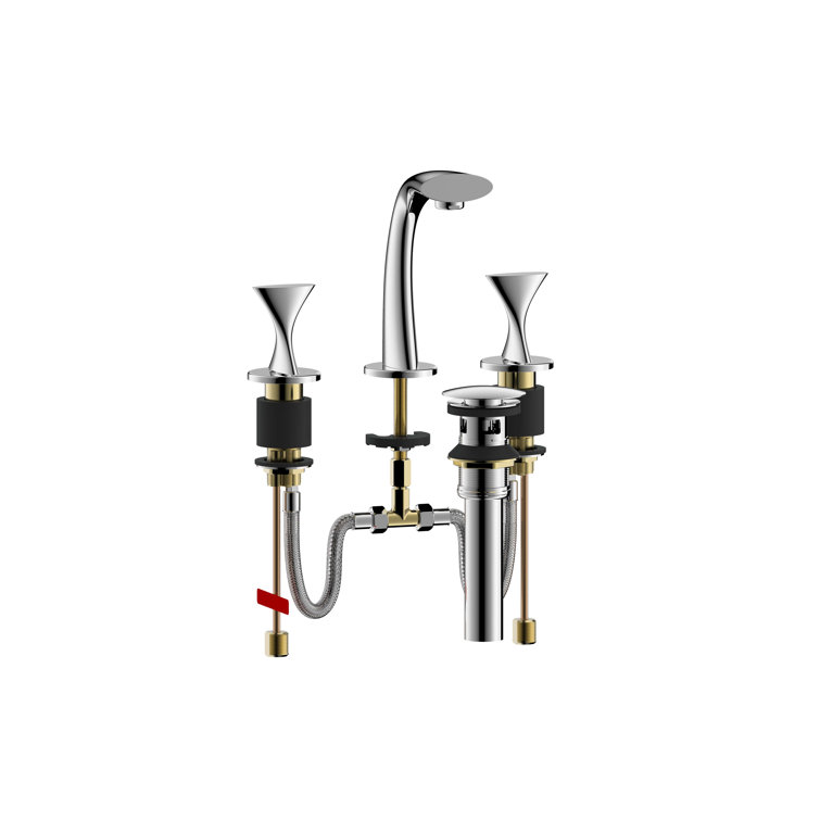 Polished Chrome 2-Handle Widespread Bathroom Faucet