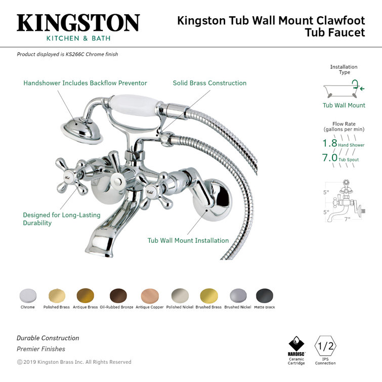 Victorian Elegance Polished Chrome Clawfoot Tub Faucet with Handshower