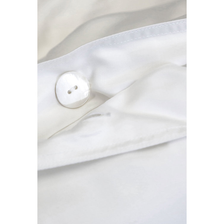 White Bamboo Twin Duvet Cover Set with Sham