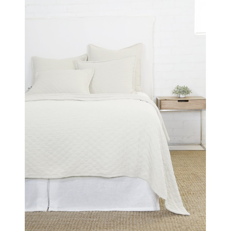 King Size Greige Cotton Matelassé Sham Pillowcase