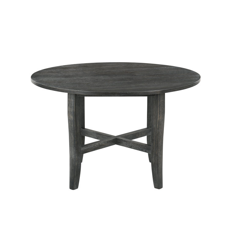 Gray Round Reclaimed Wood Farmhouse Dining Table