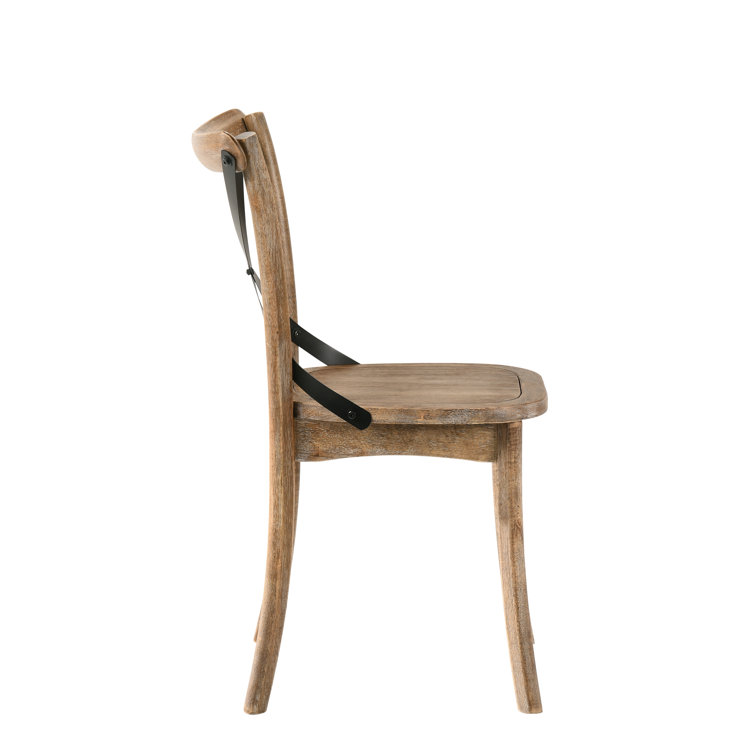 Rustic Oak High Cross Back Side Chair