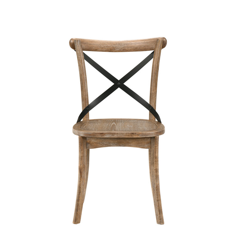 Rustic Oak High Cross Back Side Chair