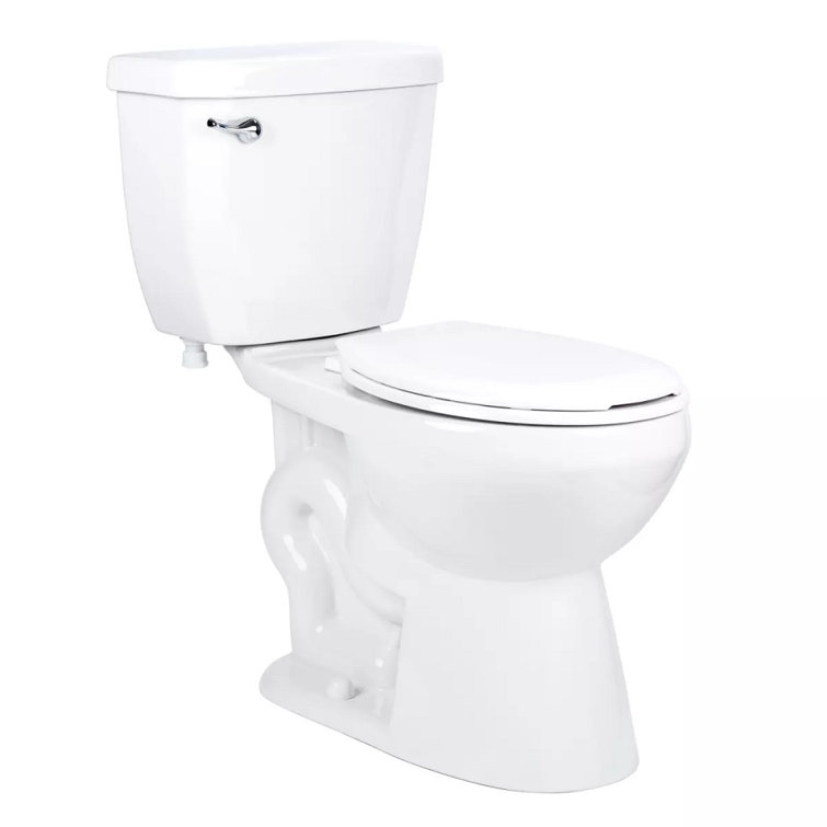 White Round Two-Piece High Efficiency Toilet with Seat