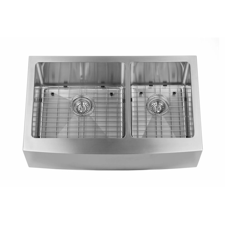 36'' Stainless Steel Double Bowl Farmhouse Kitchen Sink