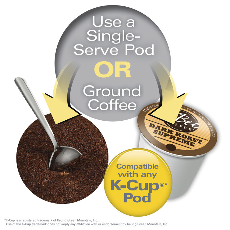 Compact Black Single-Serve Coffee Maker with Push Button Control