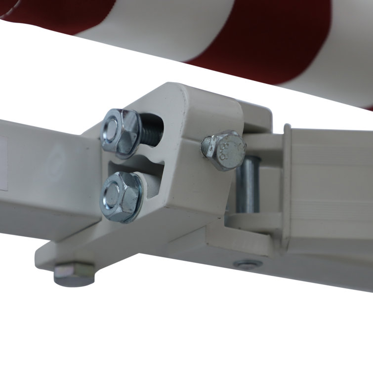 Red and White Stripe 120'' x 96'' Retractable Patio Awning