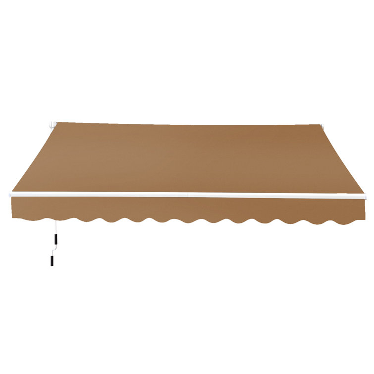Red and White Stripe 120'' x 96'' Retractable Patio Awning