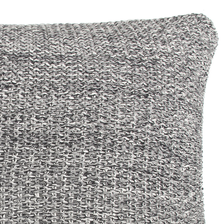 Charcoal Cotton Square Throw Pillow with Removable Insert