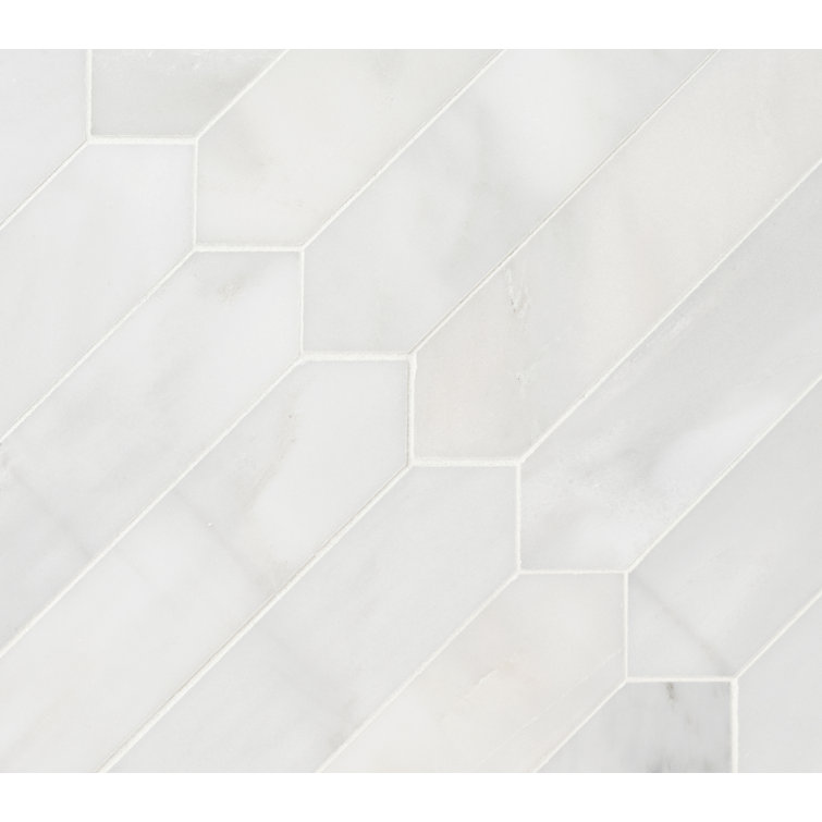 Arabescato Carrara White and Gray Marble Mosaic Tile