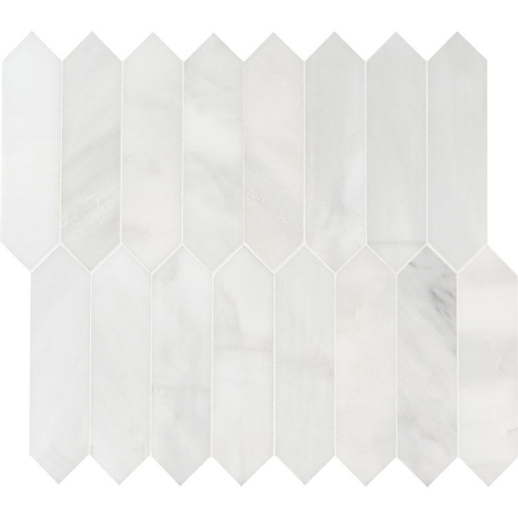 Arabescato Carrara White and Gray Marble Mosaic Tile