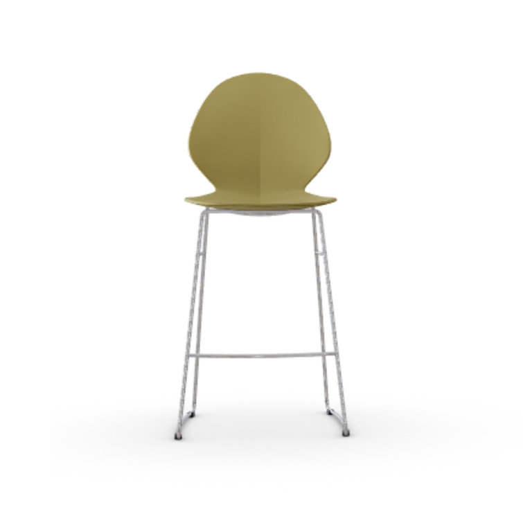 Matte Gray Metal Counter Stool with Ergonomic Design