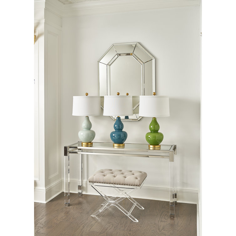 Vancouver 54'' Clear Glass and Metal Console Table