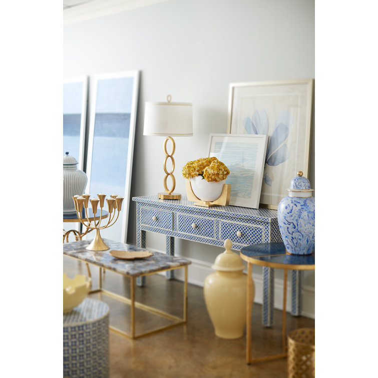 Gloss White Porcelain Bowl with Gold Stand