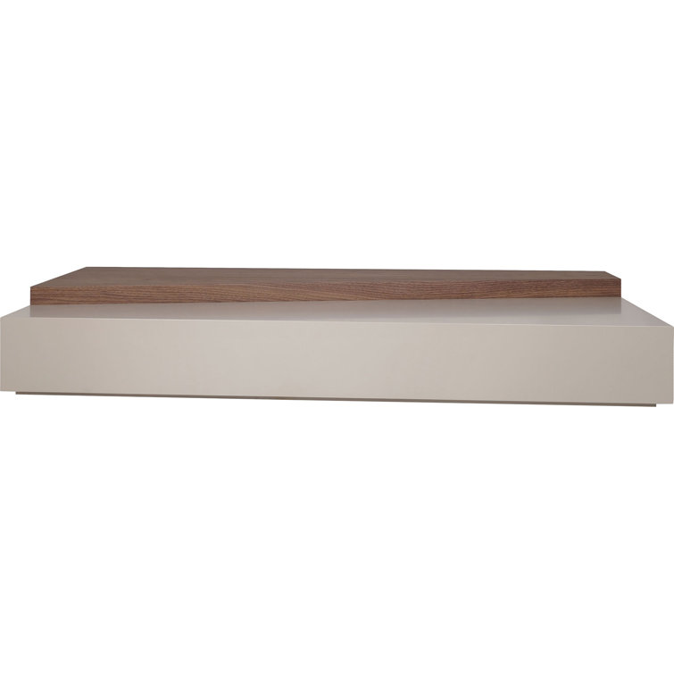 Walnut and Gray Rectangular Two-Tier Coffee Table