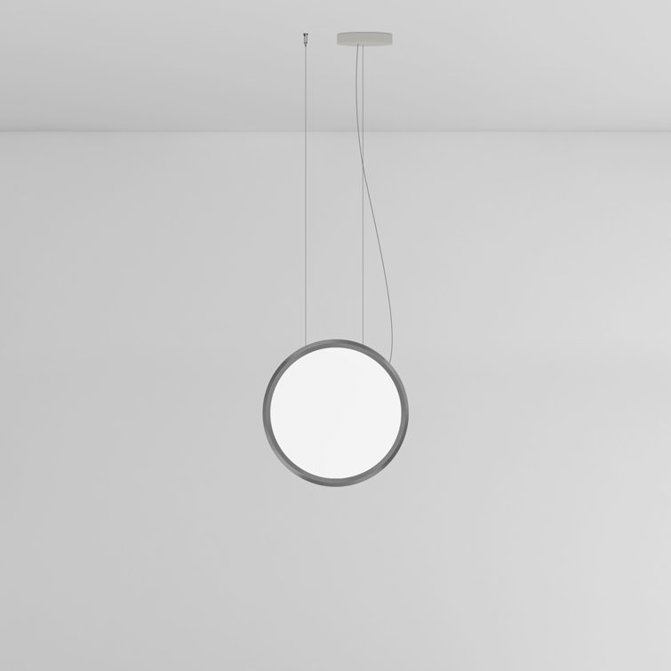 Small Polished Aluminum LED Vertical Suspension Light