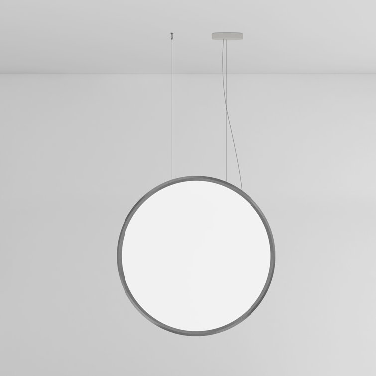 Small Polished Aluminum LED Vertical Suspension Light