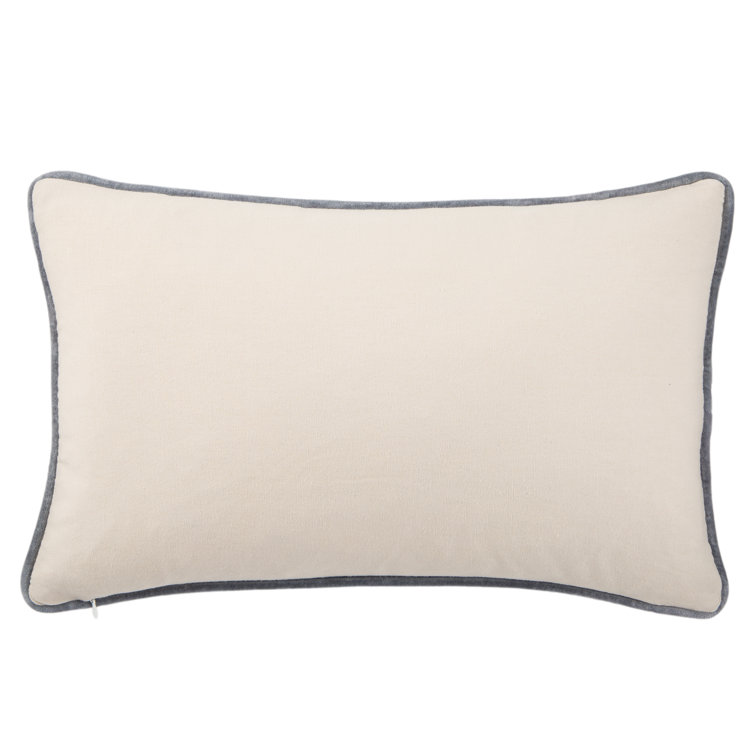 Yellow Cotton Lumbar Throw Pillow with Piped Edges