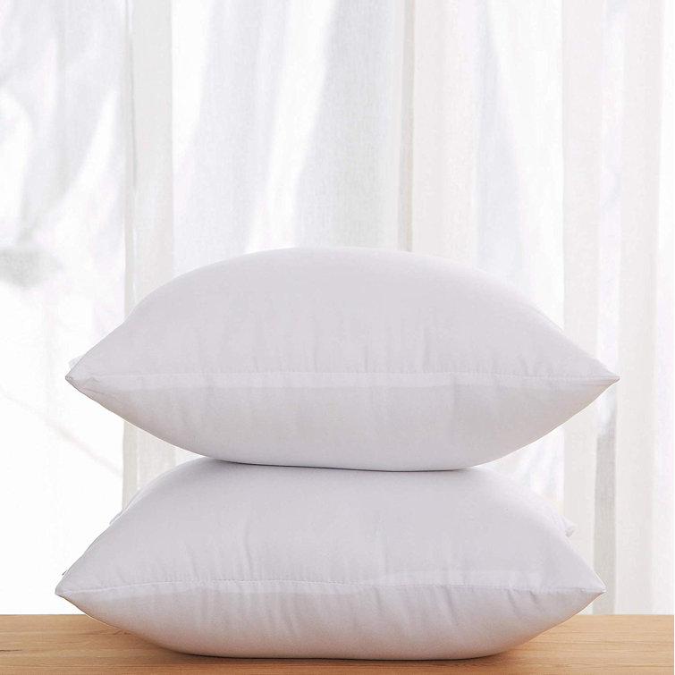 White 26" Square Polyester Throw Pillow Inserts, 4 Count