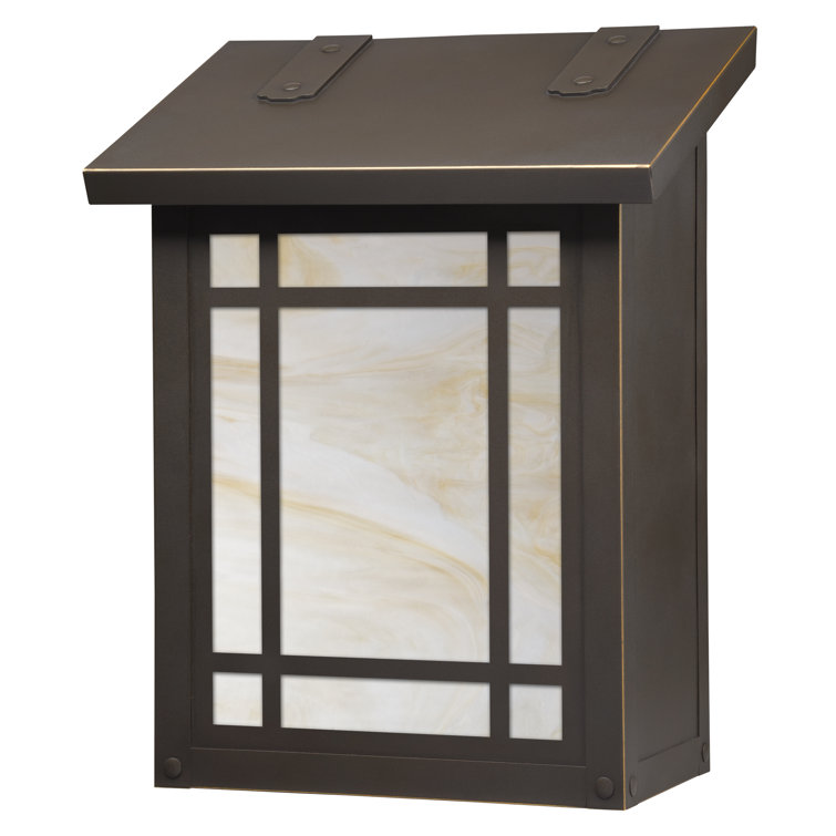 Medium Architectural Bronze and Wispy White Glass Wall Mounted Mailbox