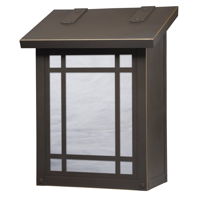 Medium Architectural Bronze and Wispy White Glass Wall Mounted Mailbox