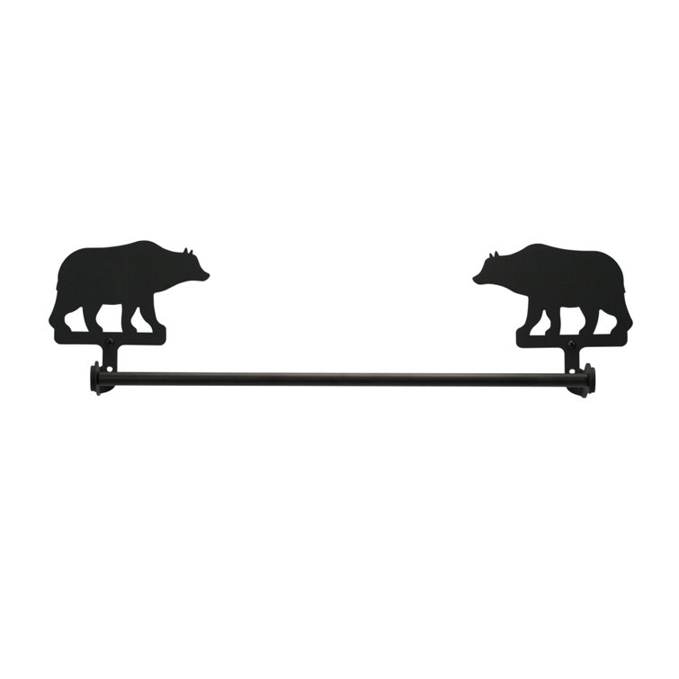 18'' Matte Black Powder Coated Iron Wall Mounted Towel Bar