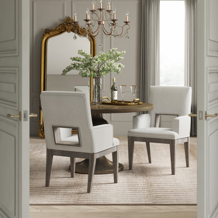 Camino Gray Linen & Oak Contemporary Armchair