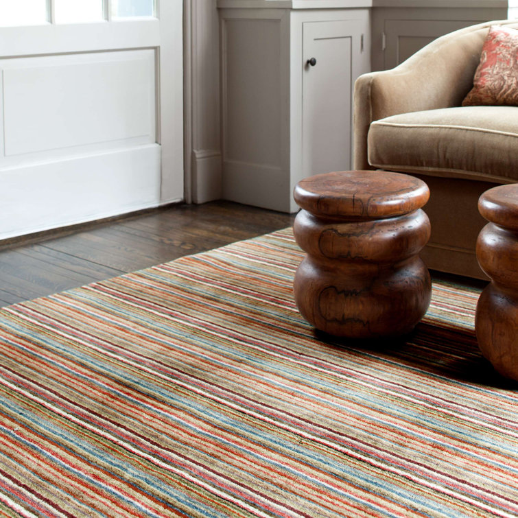 Brindle Stripe Spice Handmade Wool-Blend 2'x3' Area Rug