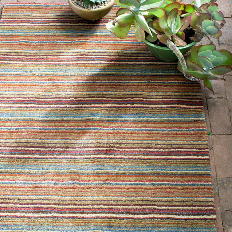 Brindle Stripe Spice Handmade Wool-Blend 2'x3' Area Rug