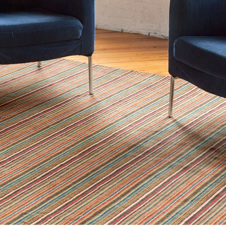 Brindle Stripe Spice Handmade Wool-Blend 2'x3' Area Rug