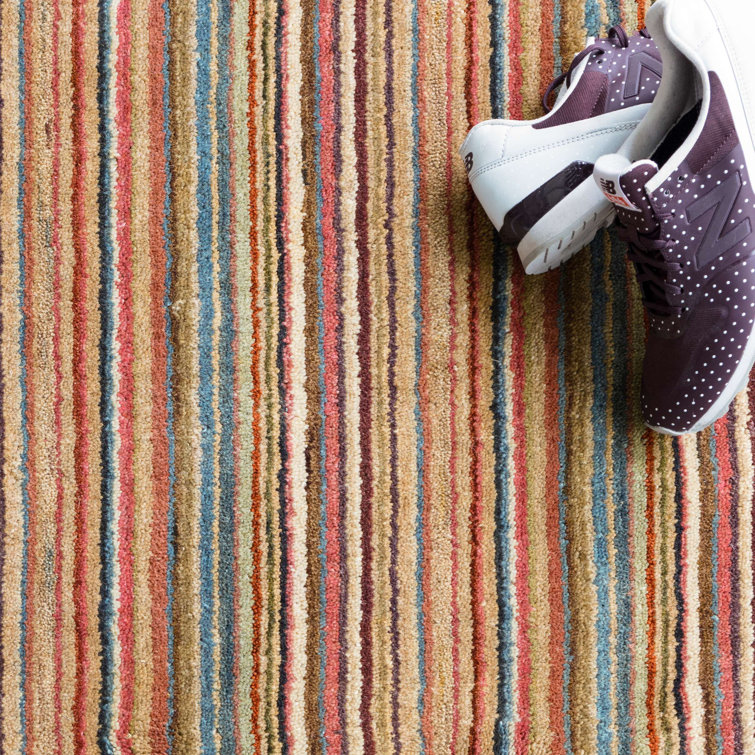 Brindle Stripe Spice Handmade Wool-Blend 2'x3' Area Rug
